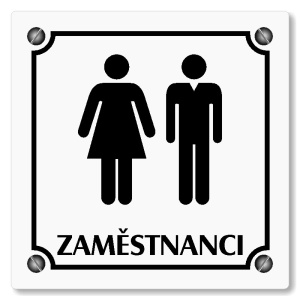 WC zaměstnanci, 100x100mm, bílá, Kansas